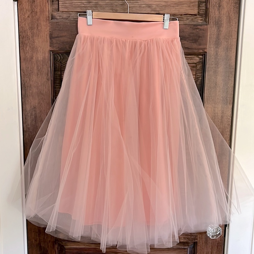 Blush tulle midi skirt, Medium